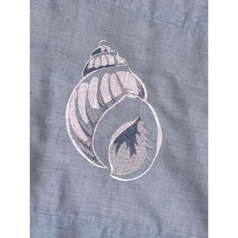 Croscill Nautical Seashell Valance Embroidered Rod Baby Blue Coastal Beach House
